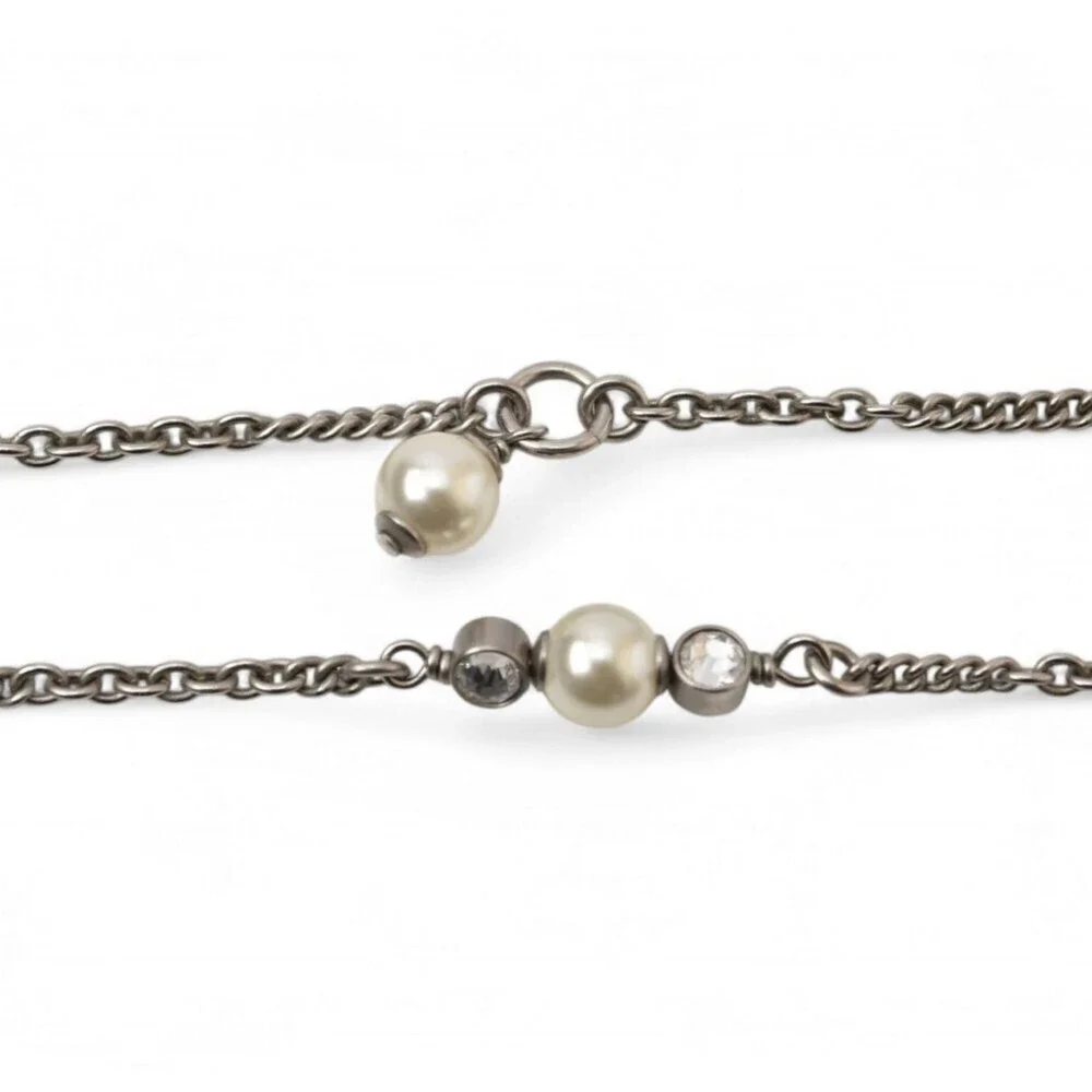 CHANEL silver pearl